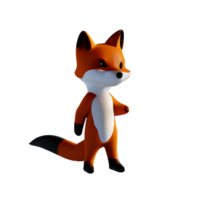 fox 3d rendering icon illustration png