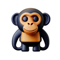 monkey 3d rendering icon illustration png