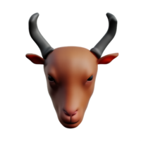 goat 3d rendering icon illustration png