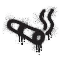 Cigar icon graffiti with black spray paint vector