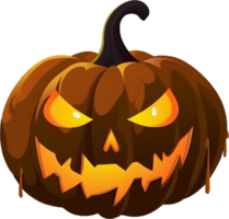 Scary jack-o-lantern Halloween pumpkin, AI generated png