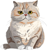 Cute fat cat painting, PNG file no background, AI generated