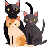 grupo de gatos, png archivo No fondo, ai generado