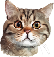 Cat face, PNG file no background, AI generated