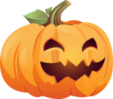 Smiling Halloween pumkin cartoon Jack-o-lantern, PNG file no background, AI generated