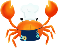 grande caranguejo dentro chefe de cozinha personagem. png