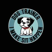 dog trainer i make sit happen logo vector