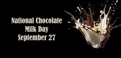 Milk chocolate on a black background. Chocolate with milk fluid splash texture. Chocolate splash with milk on black background. photo