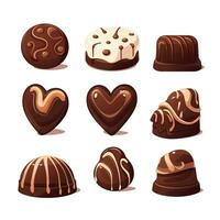 Chocolate candies in the form of hearts. photo