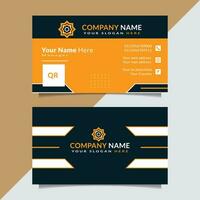 creativo y corporativo vector elegante mínimo negro y amarillo negocio tarjeta modelo