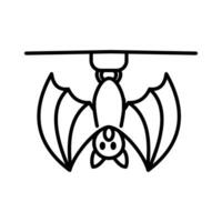 bat hanging on a branch logo design, creative idea vector graphic symbol icon illustration, isolated white background.