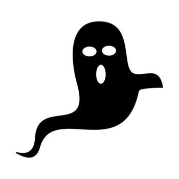 Isolated ghost icon on a White Background. Ghost vector icon, Emotion Variation. Simple flat style design elements. Creepy horror images., isolated on white background.