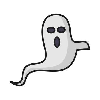 Isolated ghost icon on a White Background. Ghost vector icon, Emotion Variation. Simple flat style design elements. Creepy horror images., isolated on white background.