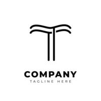 t logo design, looks simple and elegant vector