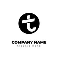 t logo design, inside the circle and looks simple and elegant vector