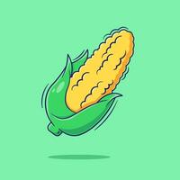 Cute cartoon vector of flat corn illustration mascot