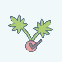 Icon Cannabis Plant. related to Cannabis symbol. doodle style. simple design editable. simple illustration vector