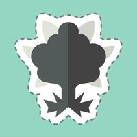 Sticker line cut Flower. related to Cannabis symbol. simple design editable. simple illustration vector