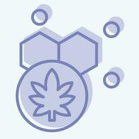 Icon Cannabol Content. related to Cannabis symbol. two tone style. simple design editable. simple illustration vector