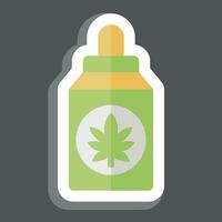 Sticker Cannabidiol . related to Cannabis symbol. simple design editable. simple illustration vector