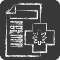 Icon Cannabis Licences. related to Cannabis symbol. chalk Style. simple design editable. simple illustration vector