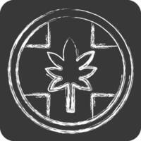 Icon Label Cannabis Products. related to Cannabis symbol. chalk Style. simple design editable. simple illustration vector