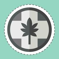 Sticker line cut Label Cannabis Products. related to Cannabis symbol. simple design editable. simple illustration vector