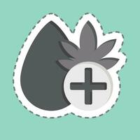 Sticker line cut CBD Oil. related to Cannabis symbol. simple design editable. simple illustration vector