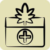 Icon Medicinal Benefits. related to Cannabis symbol. hand drawn style. simple design editable. simple illustration vector