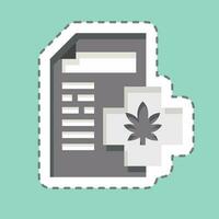 Sticker line cut Cannabis Licences. related to Cannabis symbol. simple design editable. simple illustration vector