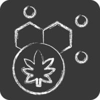 Icon Cannabol Content. related to Cannabis symbol. chalk Style. simple design editable. simple illustration vector