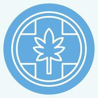 Icon Label Cannabis Products. related to Cannabis symbol. blue eyes style. simple design editable. simple illustration vector