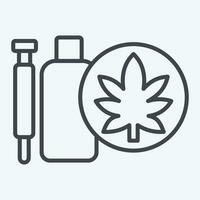 icono cannabinoide drogas relacionado a canabis símbolo. línea estilo. sencillo diseño editable. sencillo ilustración vector