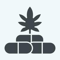 Icon CBD Capsules. related to Cannabis symbol. glyph style. simple design editable. simple illustration vector