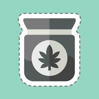 Sticker line cut CBD Guideline. related to Cannabis symbol. simple design editable. simple illustration vector