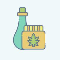 Icon Cannabis Product. related to Cannabis symbol. doodle style. simple design editable. simple illustration vector