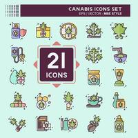 Icon Set Cannabis. related to Cannabis symbol. MBE style. simple design editable. simple illustration vector