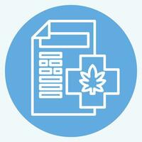 Icon Cannabis Licences. related to Cannabis symbol. blue eyes style. simple design editable. simple illustration vector