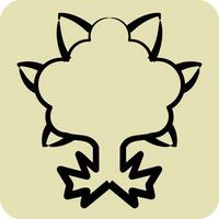 Icon Flower. related to Cannabis symbol. hand drawn style. simple design editable. simple illustration vector