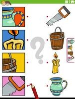 match objects and clippings educational game vector