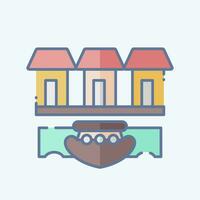 Icon Tonle Sap. related to Cambodia symbol. doodle style. simple design editable. simple illustration vector