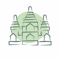 Icon Angkor Wat. related to Cambodia symbol. Color Spot Style. simple design editable. simple illustration vector