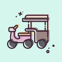 Icon Tuk Tuk. related to Cambodia symbol. MBE style. simple design editable. simple illustration vector