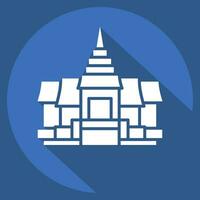 Icon Pagoda. related to Cambodia symbol. long shadow style. simple design editable. simple illustration vector