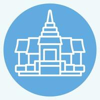 Icon Pagoda. related to Cambodia symbol. blue eyes style. simple design editable. simple illustration vector