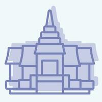 icono pagoda. relacionado a Camboya símbolo. dos tono estilo. sencillo diseño editable. sencillo ilustración vector