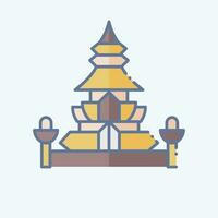 Icon King Norodom Stupa. related to Cambodia symbol. doodle style. simple design editable. simple illustration vector