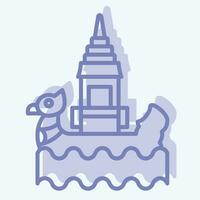 Icon Bon Om Touk. related to Cambodia symbol. two tone style. simple design editable. simple illustration vector