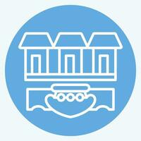 Icon Tonle Sap. related to Cambodia symbol. blue eyes style. simple design editable. simple illustration vector
