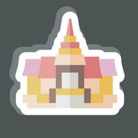 Sticker Pagoda. related to Cambodia symbol. simple design editable. simple illustration vector